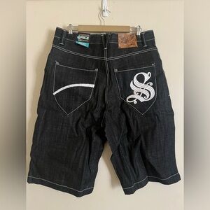 NWT Southpole Black Denim Jean Shorts Jorts Size 36